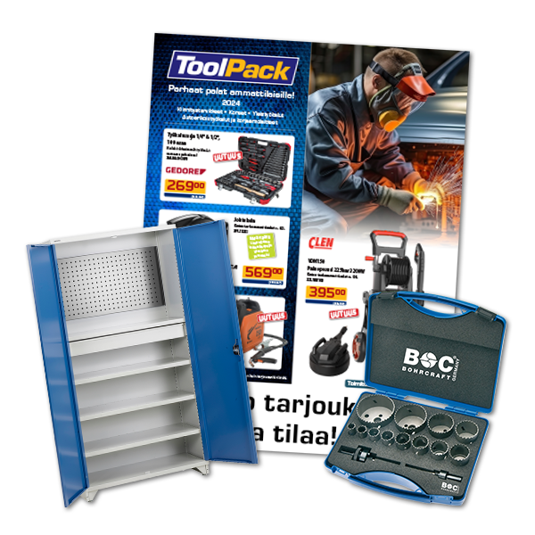 ToolPack Teollisuus Kiinnitystarvikkeet, Koneet, Yleistyökalut, Autoerikoistyökalut ja korjaamolaitteet ammattilaisille